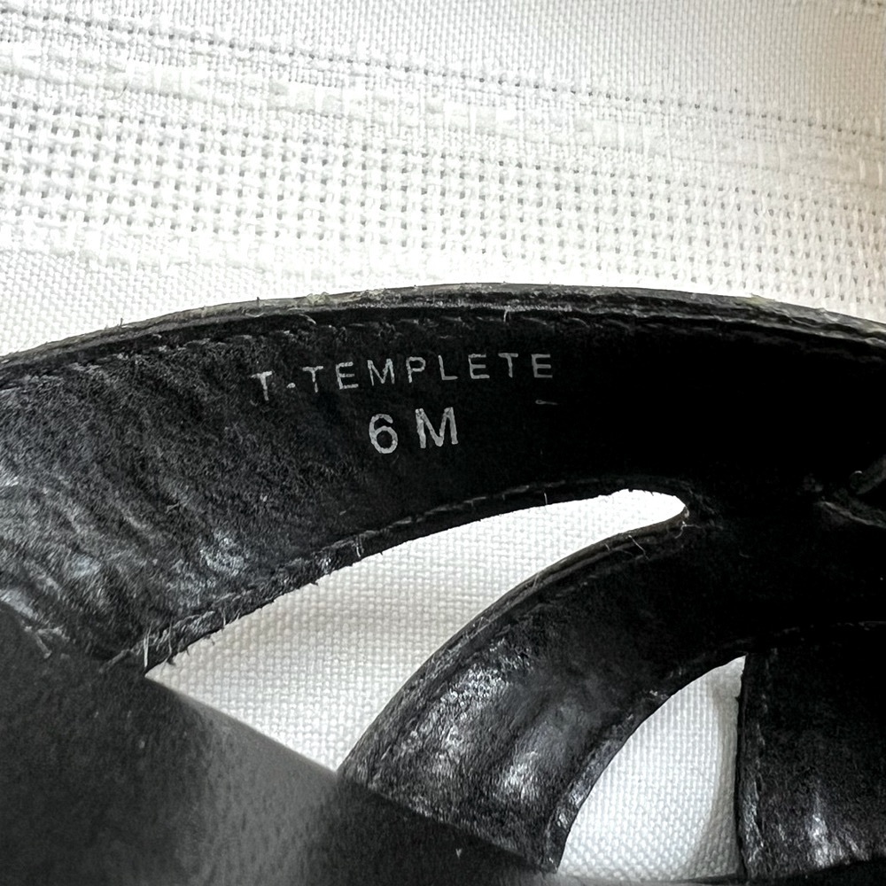 Nickels Soft Women's Templete Black Lthr Heeled Sandal Sz 6 EUC Made in Brazil - Picture 8 of 11